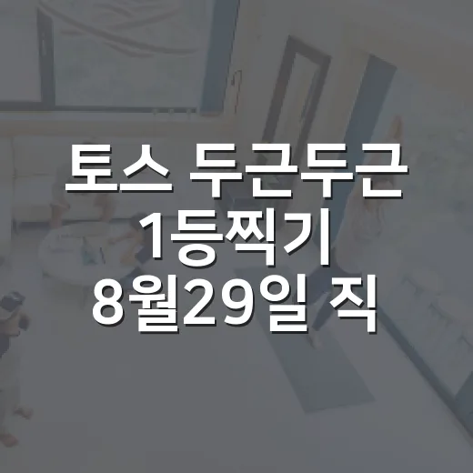 토스 두근두근 1등찍기 8월29일 직접 눌러보니 헷갈렸던 부분 - 요약