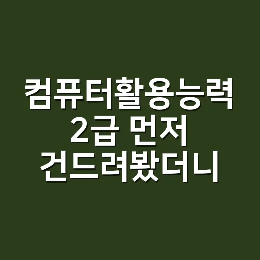 컴퓨터활용능력 2급 먼저 건드려봤더니 생긴 현실적인 공부 순서 - 요약