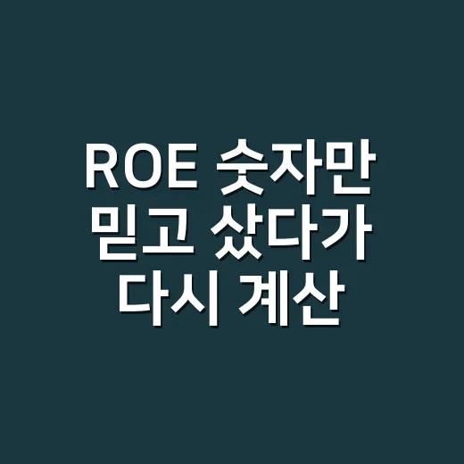 ROE 숫자만 믿고 샀다가 다시 계산해본 후기 - 요약