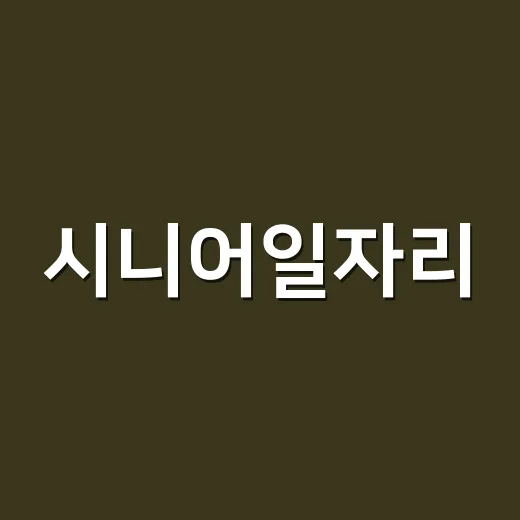 시니어일자리, 부모님과 같이 찾아봤더니 생각보다 현실적인 선택지가 있었다 - 요약