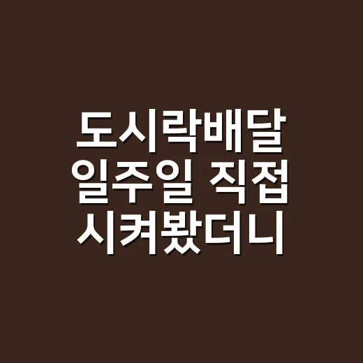 도시락배달 일주일 직접 시켜봤더니, 편한 줄만 알았던 점심의 진짜 이야기 - 요약