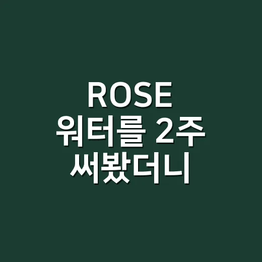 ROSE 워터를 2주 써봤더니, 향 좋은 물인지 쓸모 있는 아이템인지 알겠더라 - 요약
