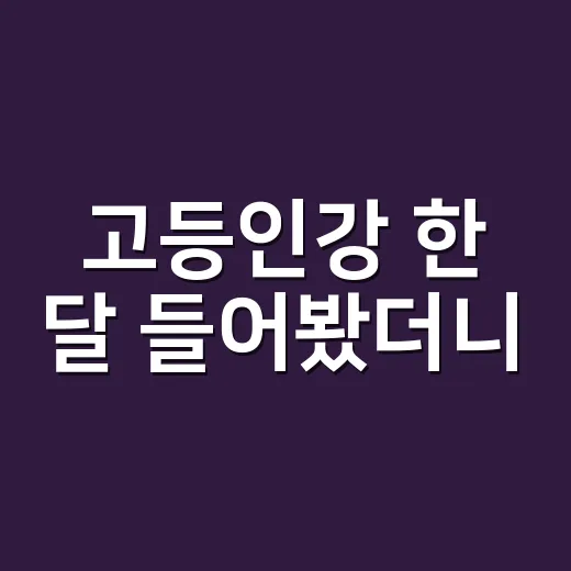 고등인강 한 달 들어봤더니, 생각보다 먼저 봐야 했던 것들 - 요약