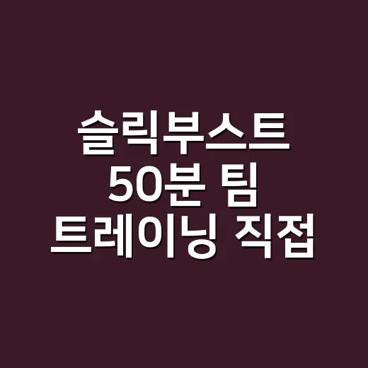 슬릭부스트 50분 팀 트레이닝 직접 가봤더니 헬스장보다 덜 외로운 운동이었다 - 요약