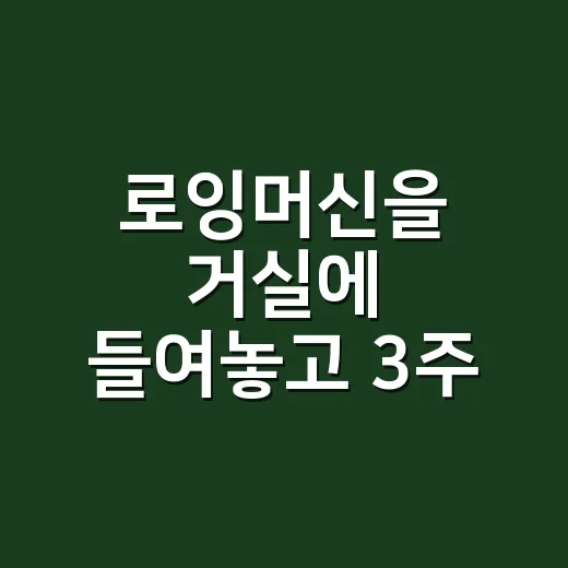 로잉머신을 거실에 들여놓고 3주 타봤더니 알게 된 진짜 사용감 - 요약