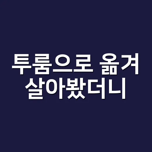 투룸으로 옮겨 살아봤더니, 넓어진 건 방 하나뿐이 아니었다 - 요약