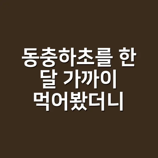 동충하초를 한 달 가까이 먹어봤더니 기대와 달랐던 것들 - 요약
