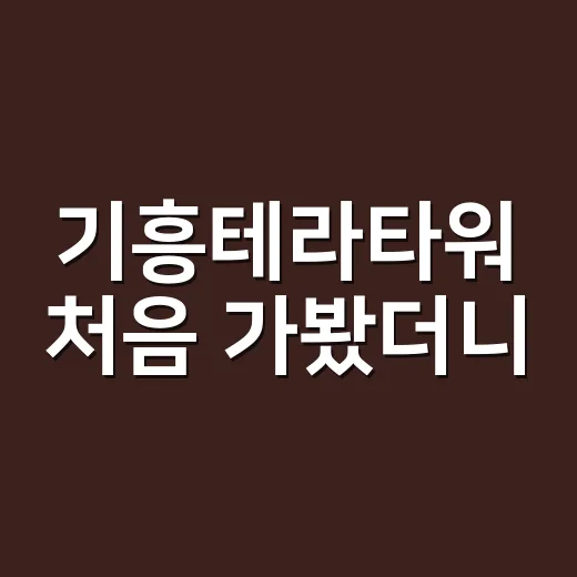 기흥테라타워 처음 가봤더니, 생각보다 헷갈렸던 포인트들 - 요약