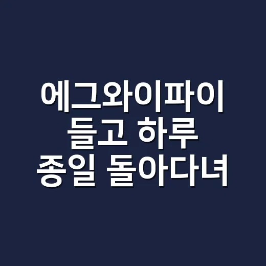 에그와이파이 들고 하루 종일 돌아다녀봤더니 데이터 걱정은 줄고 짐은 조금 늘었다 - 요약