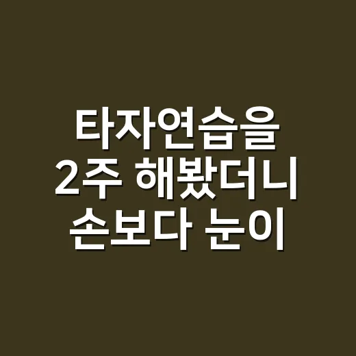 타자연습을 2주 해봤더니 손보다 눈이 먼저 바뀌었다 - 요약