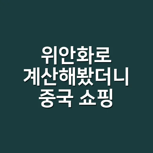 위안화로 계산해봤더니 중국 쇼핑 가격이 다르게 보였다 - 요약