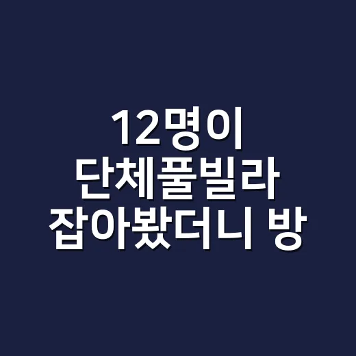 12명이 단체풀빌라 잡아봤더니 방 개수보다 먼저 보게 된 것들 - 요약