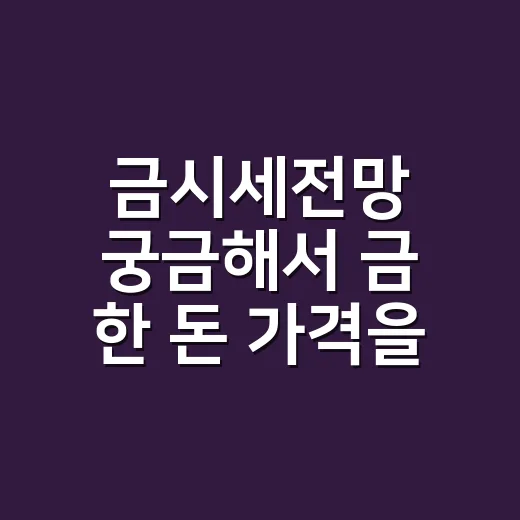 금시세전망 궁금해서 금 한 돈 가격을 직접 계산해봤더니 - 요약