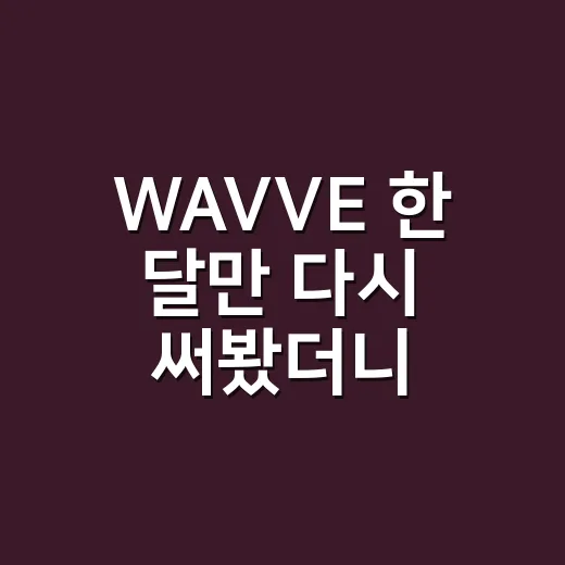 WAVVE 한 달만 다시 써봤더니, 싼 이용권이 꼭 편한 건 아니었다 - 요약