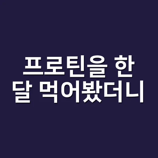 프로틴을 한 달 먹어봤더니, 생각보다 중요한 건 맛보다 ‘속’이었다 - 요약