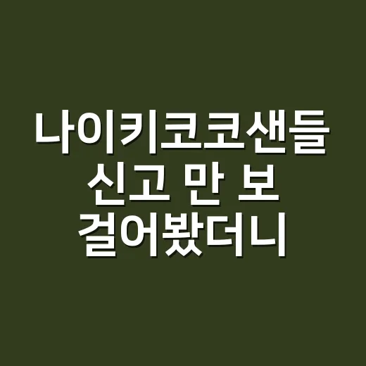 나이키코코샌들 신고 만 보 걸어봤더니 편한데 은근 까다로웠던 후기 - 요약