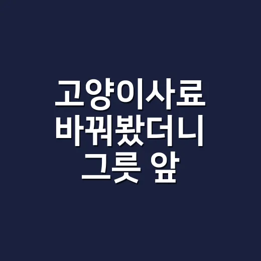 고양이사료 바꿔봤더니 그릇 앞 반응이 달라졌다 - 요약