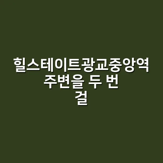 힐스테이트광교중앙역 주변을 두 번 걸어봤더니 보인 진짜 차이 - 요약