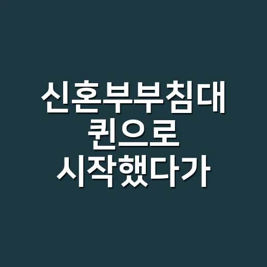 신혼부부침대 퀸으로 시작했다가 킹을 다시 보게 된 이야기 - 요약