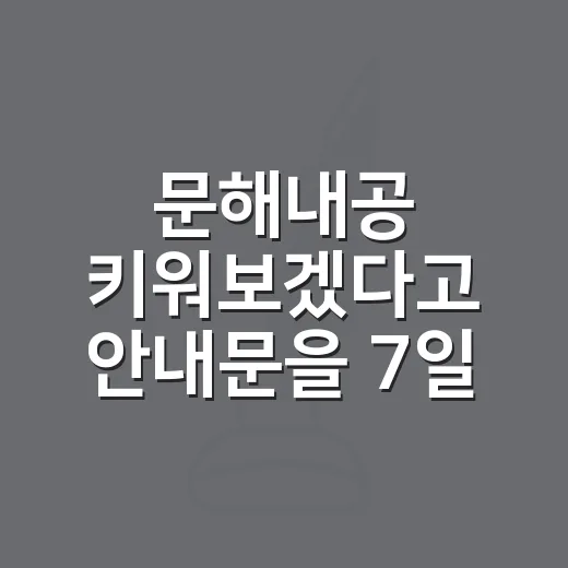문해내공 키워보겠다고 안내문을 7일 동안 천천히 읽어봤더니 - 요약