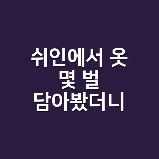 쉬인에서 옷 몇 벌 담아봤더니, 싼 가격보다 더 먼저 봐야 할 게 있었다 - 요약