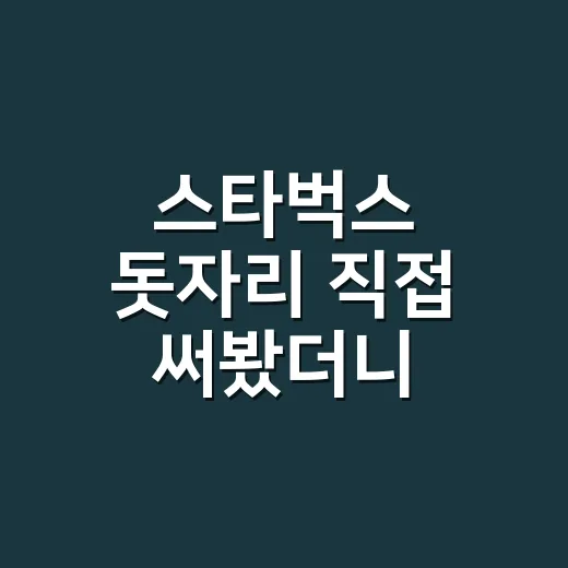 스타벅스 돗자리 직접 써봤더니, 예쁜데 생각보다 따져볼 게 많았다 - 요약