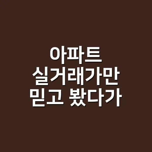 아파트 실거래가만 믿고 봤다가 헷갈려서 직접 비교해본 이야기 - 요약