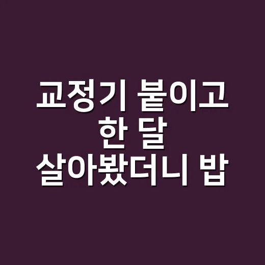 교정기 붙이고 한 달 살아봤더니 밥 먹는 일이 제일 큰 숙제였다 - 요약