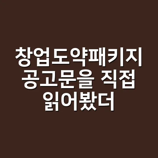 창업도약패키지 공고문을 직접 읽어봤더니 놓치기 쉬운 포인트가 보였다 - 요약