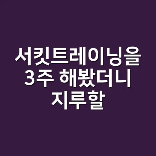 서킷트레이닝을 3주 해봤더니 지루할 틈은 없고 숨은 계속 찼다 - 요약