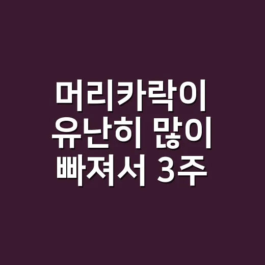 머리카락이 유난히 많이 빠져서 3주 동안 직접 체크해봤더니 - 요약