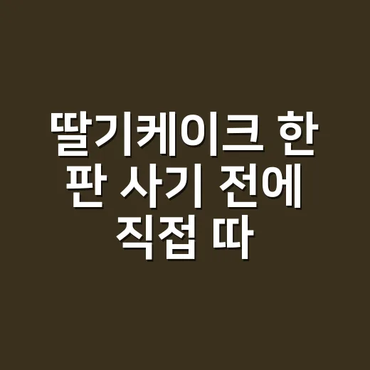 딸기케이크 한 판 사기 전에 직접 따져봤더니 보이는 것들 - 요약