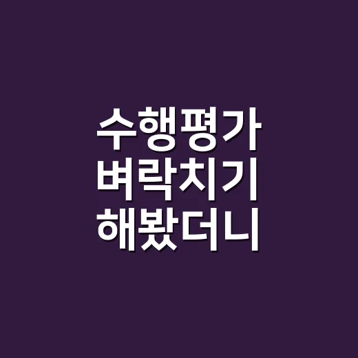 수행평가 벼락치기 해봤더니, 점수보다 먼저 무너진 건 일정이었다 - 요약