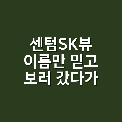 센텀SK뷰 이름만 믿고 보러 갔다가 동선부터 다시 본 이야기 - 요약