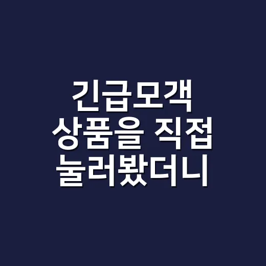 긴급모객 상품을 직접 눌러봤더니 싸다고 바로 살 일은 아니었다 - 요약