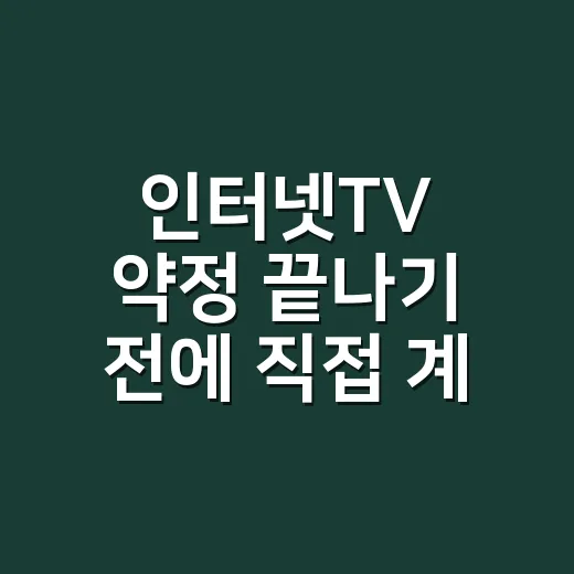 인터넷TV 약정 끝나기 전에 직접 계산해봤더니 생각보다 새는 돈이 많았다 - 요약