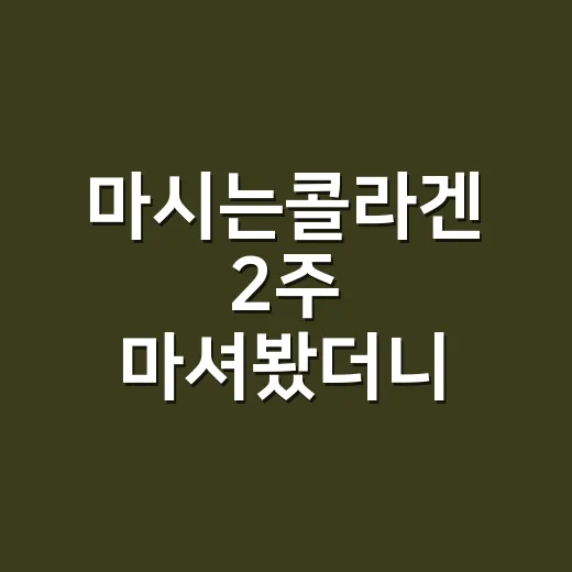 마시는콜라겐 2주 마셔봤더니, 맛보다 먼저 봐야 할 게 있더라 - 요약