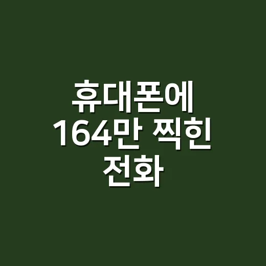 휴대폰에 164만 찍힌 전화, 받아봤더니 알게 된 진짜 이야기 - 요약