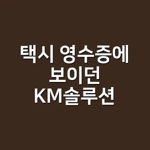 택시 영수증에 보이던 KM솔루션, 궁금해서 직접 찾아본 후기 - 요약
