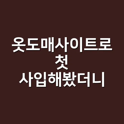 옷도매사이트로 첫 사입해봤더니, 가격보다 먼저 봐야 할 게 있었다 - 요약