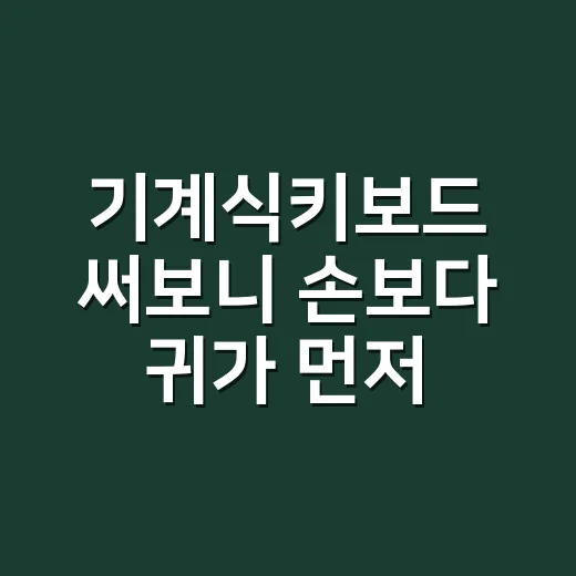 기계식키보드 써보니 손보다 귀가 먼저 적응했다 - 요약