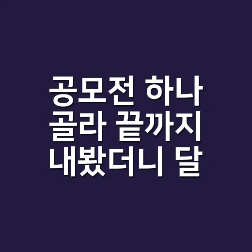 공모전 하나 골라 끝까지 내봤더니 달라진 것 - 요약