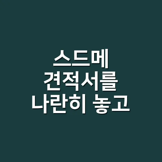 스드메 견적서를 나란히 놓고 보니 달랐던 것들 - 요약