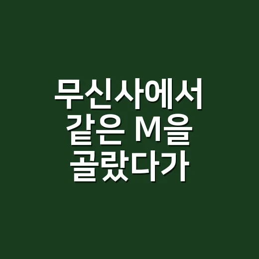 무신사에서 같은 M을 골랐다가 사이즈표를 다시 보게 됐다 - 요약