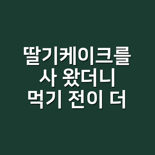 딸기케이크를 사 왔더니 먹기 전이 더 중요했다 - 요약