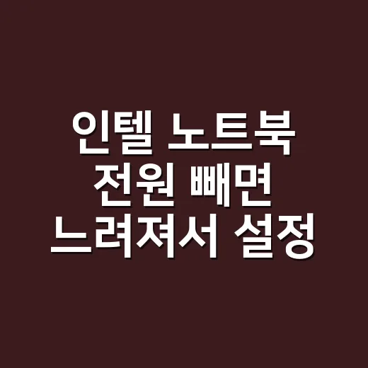 인텔 노트북 전원 빼면 느려져서 설정을 바꿔봤다 - 요약