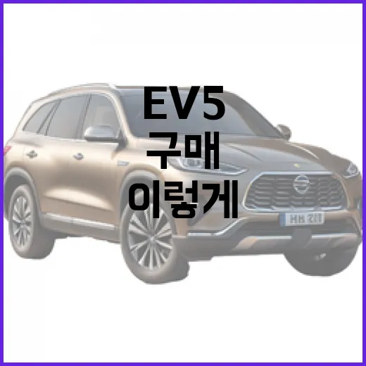 EV5 구매를 고려한다면 이렇게 준비하세요 - 요약