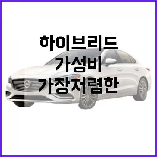 가성비 최고의 하이브리드 차, 가장 저렴한 1위는? - 요약