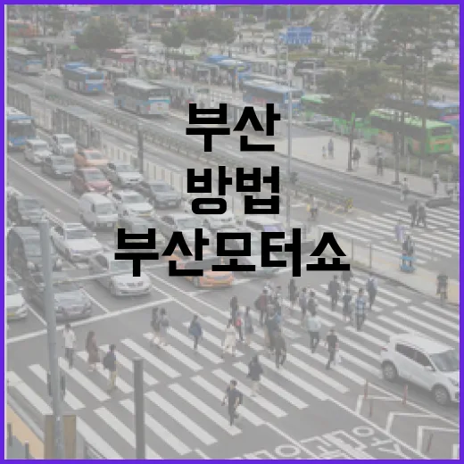 부산 모터쇼 2026 차 끌고 가려면 이렇게 움직이는 방법 - 요약