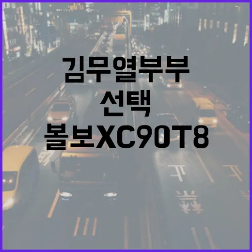 김무열 부부처럼 볼보 XC90 T8 선택하려면 이렇게 따져보기 - 요약